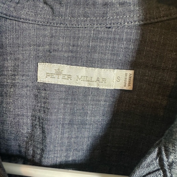 Peter Millar Women's Tunic Blouse Chambray Button Up - Picture 2 of 2